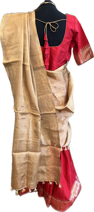 Red Pure Paithani pattu  pavadai lehenga gold zari online usa weddings