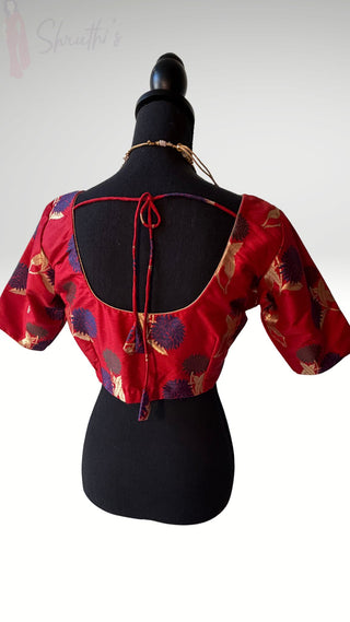 Red brocade silk blouse stitched blouse online usa silk blouses ready to wear online shopping blouse online