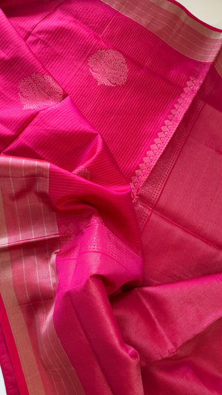 Pure Soft Silk Saree pink silk saree with embroidered  Stitched Blouse Indian Saree Online USA Ready to Ship Saree Online USA Easy Drape