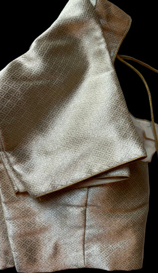 Pure silk golden blouse Hand& Embroidered blouses only online usa