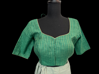 Linen green readymade blouses online usa