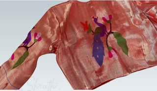Red pure zari Paithani peacock blouse online usa silk blouses ready to wear online shopping blouse online