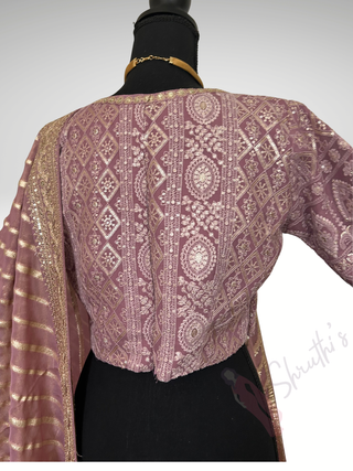 Pure party wear Organza Embroidered with stitched blouse - party wear Organza
