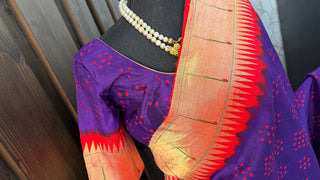 Purple Bandhani  Paithani silk saree online usa paithani sarees usa comes with stitched blouse