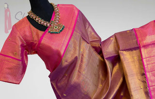Bridal Vairaoosi Tissue kanjivaram silk saree with stitched Indian wedding muhurtam silk bridal blouse online shopping usa