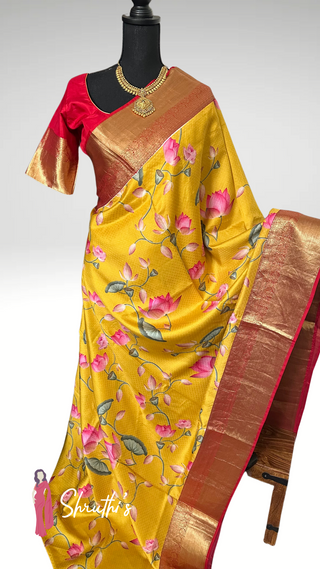 Pure soft silk saree with intricate Pichwai prints for Indian weddings