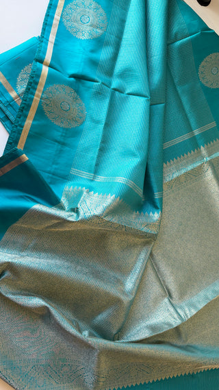Handloom kanjivaram with unstitched blouse Beautiful muthu kattam kanchi pattu saree fine weave kanchi pattu bridal vintage revival