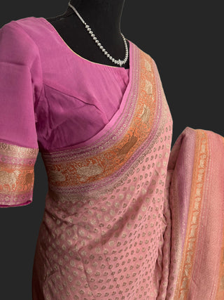 pastel pink saree usa beneras saree georgette saree online usa pure georgette saree 