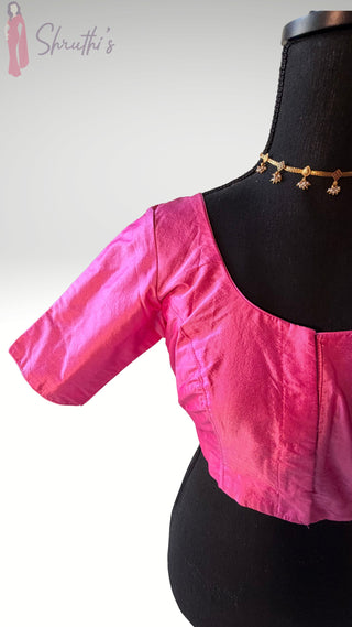 Pink plain silk blouse stitched blouse online usa silk blouses ready to wear online shopping blouse online
