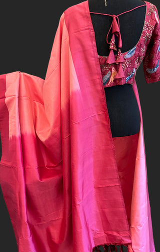 plain kanchi pattu saree usa Pure kanchi pattu saree online usa pink kanchi pattu saree usa embroidered blouse usa