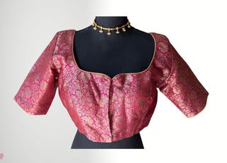 Pink silk blouse antique brocade stitched blouse online usa silk blouses ready to wear online shopping blouse online