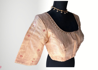 Gold Tissue silk blouse antique brocade stitched blouse online usa silk blouses ready to wear online shopping blouse online