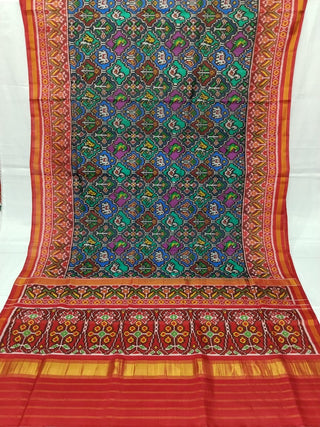 Elegant red patan patola handloom silk saree for special occasions