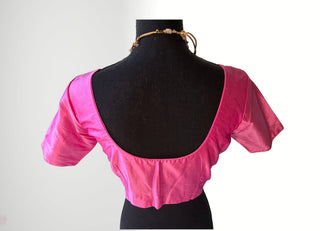 Pink plain silk blouse stitched blouse online usa silk blouses ready to wear online shopping blouse online