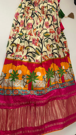 Light Green pichwai Bandhini Gajji silk Lehenga online shopping