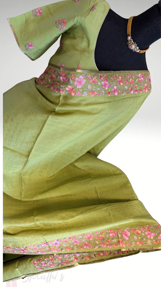 Pure Brocade pastel crepe high Gsm Mysore Soft Silk Saree beautiful embroidered saree Indian Wedding & Bridal Silk Saree ready to ship for bridal silk