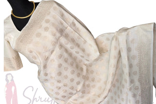 White Pure beneras linen silver zari pastel saree linen saree online usa summer wedding bridesmaid Partywear elegant indian wedding Handloom saree onam saree Christian wedding saree