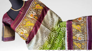 Pure Bandhej Patola pure Silk Saree pure silk saree silk finish with stitched blouse Partywear pooja wear ready to ship Saree USA