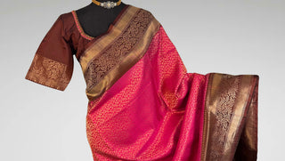Beautiful Pink Pure Soft Silk Saree beautiful double ply Indian Wedding & Bridal Silk Saree ready to ship for bride