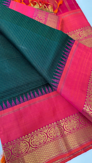 Elegant Kanchipuram bridal silk saree ready to ship worldwide