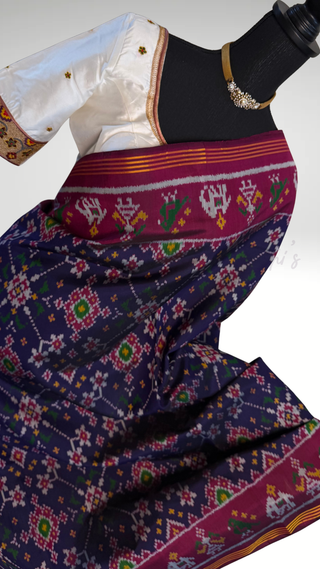 Pure Patola Silk Saree pure silk saree silk double ply embroidered  stitched blouse Partywear pooja wear ready to ship Saree USA altered to fit you