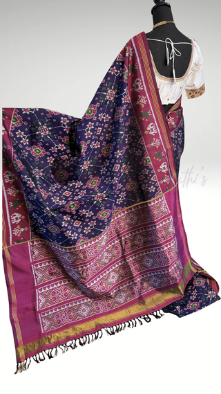 Pure Patola Silk Saree pure silk saree silk double ply embroidered  stitched blouse Partywear pooja wear ready to ship Saree USA altered to fit you