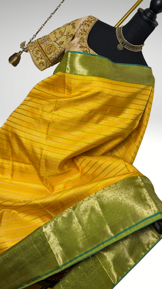 Pure twill kanjivaram silk saree online with two stitched blouse hand embroidered blouse  one of a kind elegant easy drape twill silk saree online shopping