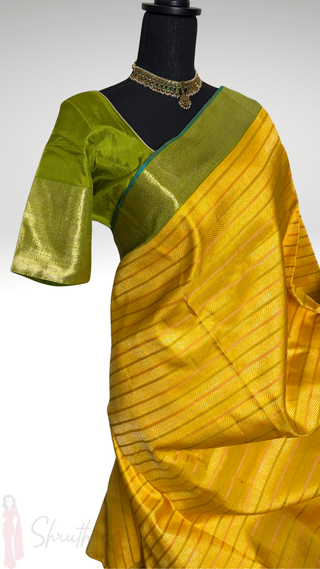 Pure twill kanjivaram silk saree online with two stitched blouse hand embroidered blouse  one of a kind elegant easy drape twill silk saree online shopping
