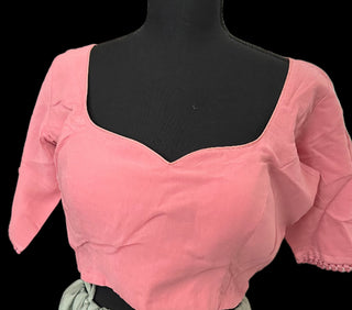 Pink Sequin georgette saree with prestitched blouses online usa