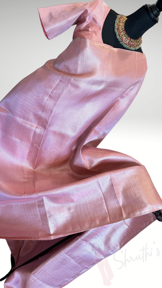Brocade weave silver zari semi silk one of a kind light weight easy drape saree