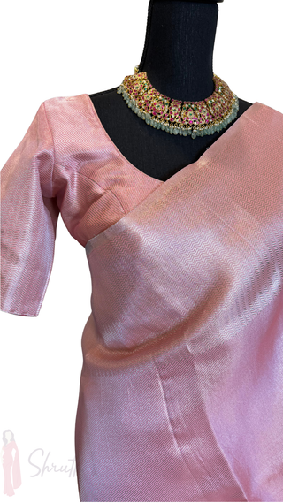 Brocade weave silver zari semi silk one of a kind light weight easy drape saree