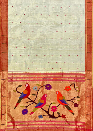 Tissue Paithani silk saree online usa paithani sarees usa comes with stitched blouse