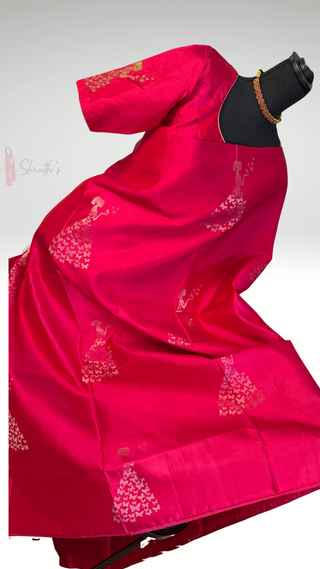 Pure soft silk pink double ply easy drap silk saree online usa soft silk saree usa