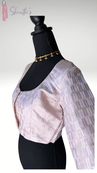 Lavender brocade silk blouse silver zari  stitched blouse online usa silk blouses ready to wear online shopping blouse online