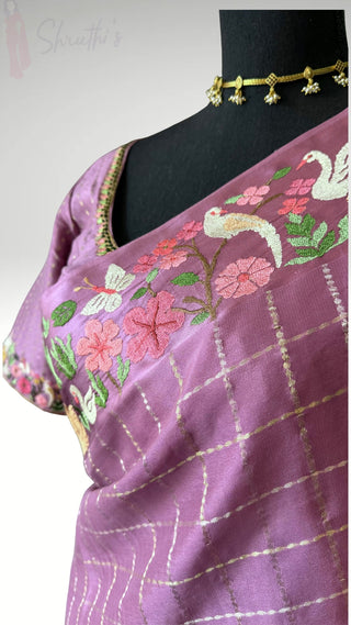 Pure  pastel zari checks crepe highGsm silk Saree beautiful embroidered saree Indian Wedding & Bridal Silk Saree ready to ship for bridal silk