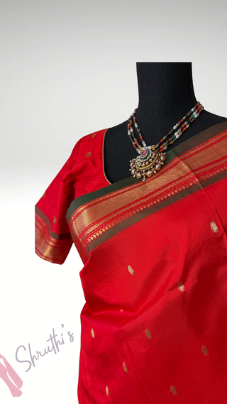 Red Paithani silk saree online usa paithani sarees usa comes with embroidered stitched blouse