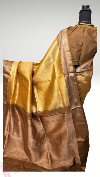 Kalyana pattu wedding Handloom Kanjivaram Gold Tissue  Brocade Pure silk pattumuhurtam saree pure zari Kanjivaram silk saree with prestitched blouse embroidered blouse