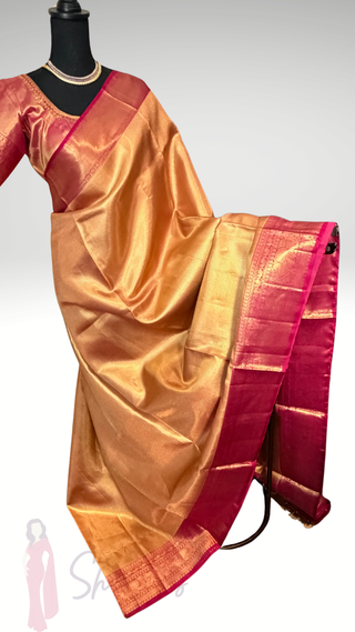 Kalyana pattu wedding gold Handloom Kanjivaram Gold Brocade Pure silk pattumuhurtam saree pure zari Kanjivaram silk saree with prestitched blouse embroidered blouse