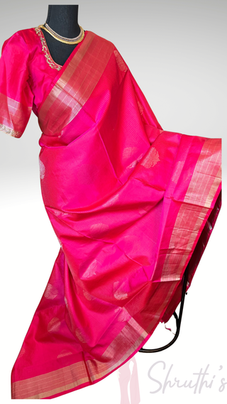 Pure Soft Silk Saree pink silk saree with embroidered  Stitched Blouse Indian Saree Online USA Ready to Ship Saree Online USA Easy Drape