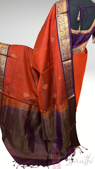 Pure Soft Silk Saree Arakku purple  silk saree with embroidered  Stitched Blouse Indian Saree Online USA Ready to Ship Saree Online USA Easy Drape