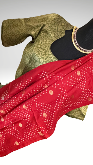 Pure Handloom pure kanjivaram Pavadai Langa Dhavani handdone Bandhini  pavadai lehenga with stitched blouse