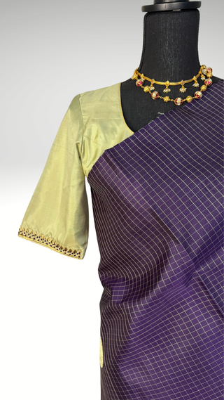 Pure Kanjivaram Handloom pure silk Light Lavender to dark lavender Handloom silk saree pure zari  Muhurtam Wedding Saree with ready to wear ship Blouse Online USA