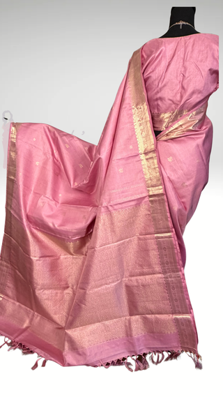 Pure Handloom Kanjivaram  Beautiful Pastel Pink vaira oosi kanchi pattu saree fine weave kanchi pattu bridal