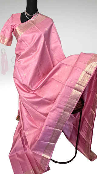 Pure Handloom Kanjivaram  Beautiful Pastel Pink vaira oosi kanchi pattu saree fine weave kanchi pattu bridal