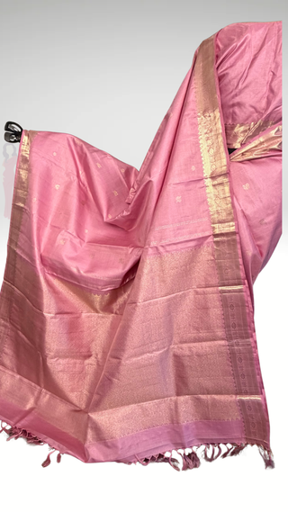 Pure Handloom Kanjivaram  Beautiful Pastel Pink vaira oosi kanchi pattu saree fine weave kanchi pattu bridal