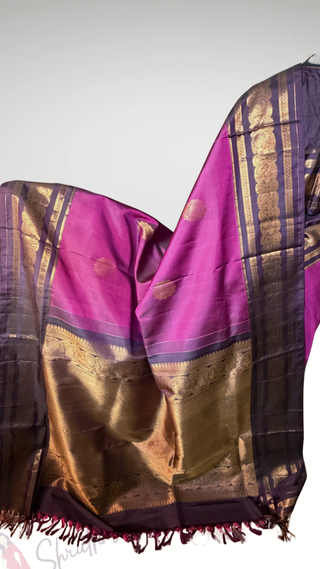 Pure Handloom Magenta  kanchi vintage traditional kanchi pattu saree fine weave kanchi pattu bridal paired with hand embroidered blouses made to fit