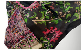 Pure hand painted black pen kalamkari blouses
