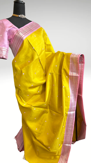 Pastel Kanchi pattu saree silver zari Indian wedding saree pure silk saree with stitched blouse usa online shopping