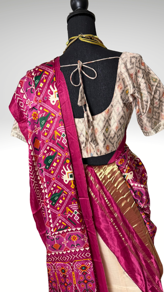 Pure Mangalagiri Silk Cotton Lehenga ikat silk blouse  Gajji Dupatta Ready to ship Lehenga pavadai dhavani USA indian wedding bridesmaids
