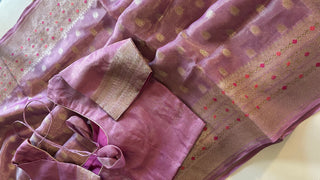 Pastel lavender saree Lavender Beneras saree Indian bridal wear saree